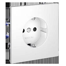 Розетка встраиваемая Voltum S70 с заземлением и защитными шторками, 16А, (белый матовый) VLS040202 5