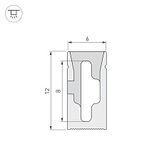 Профиль Arlight WPH-Flex-0612-Side-S8-20M White 041030 1