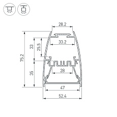 Профиль Arlight Line-5075-U-Honeycomb-2000 Black 044885 1