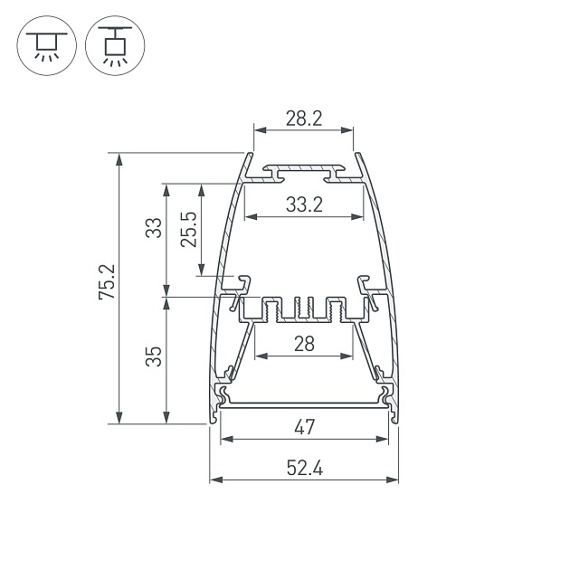 Профиль Arlight Line-5075-U-Honeycomb-2000 Black 044885 фото 2