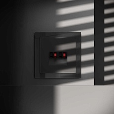 Розетка акустическая встраиваемая Voltum S70 4-местная, (черный матовый) VLS060308 3