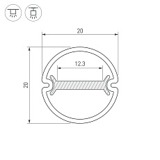 Профиль Arlight ARH-Round-D20-Dual-2000 Anod 039218 1