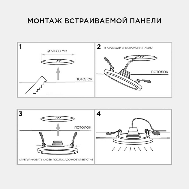 Встраиваемая светодиодная панель OGM LP-06 Фото № 2