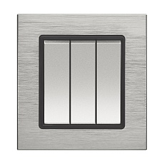 Выключатель трехклавишный Vesta-Electric Exclusive Silver Metallic серебро FVK050306STA