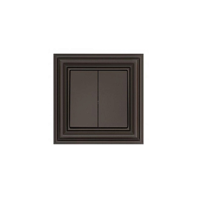 Выключатель двухклавишный Liregus Retro коричневый омбре 29-007 фото 
