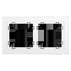 Рамка стеклянная Voltum S70 на 2 поста, (белый,матовый,стекло) VLS110202