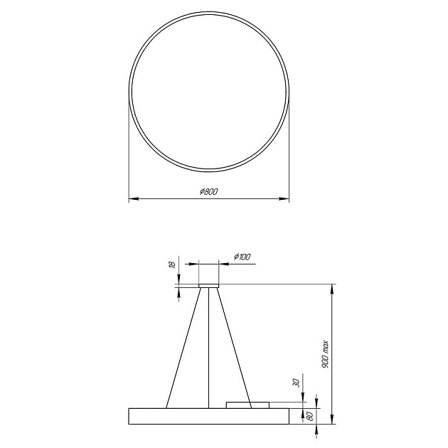 Подвесной светодиодный cветильник Geometria ЭРА Ring SPO-132-W-40K-088 88Вт 4000К белый Б0050560 фото 2