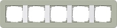 Рамка 5-постовая Gira E3 серо-зеленый/белый глянцевый 0215415