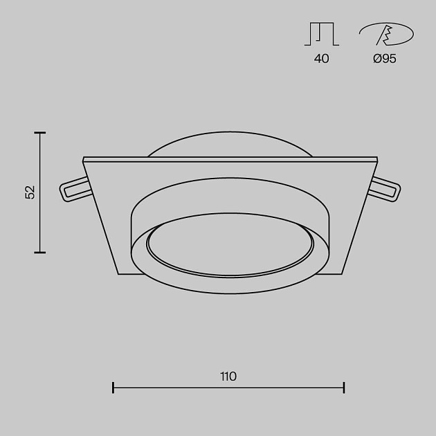 Встраиваемый светильник Maytoni Hoop DL086-GX53-SQ-B Фото № 7