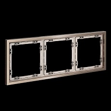 Рамка металлическая на 3 поста, S70 Metal (платина) Voltum VLSM120310 2