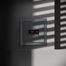 Розетка акустическая встраиваемая Voltum S70 4-местная, (графит) VLS060307 5