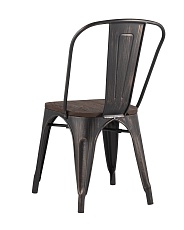 Барный стул Tolix черный/патина золото + темное дерево YD-H440B-W MS-01-1 3
