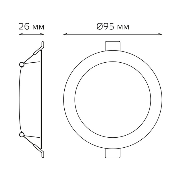 Встраиваемый светодиодный светильник Gauss Elementary Downlight 9100420205T Фото № 2