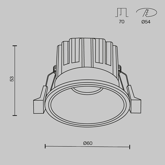 Встраиваемый светодиодный светильник Maytoni Round DL058-7W3K-BS Фото № 5