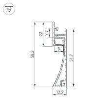 Профиль встраиваемый Arlight Plintus-H58-F-2000 White 045297 1