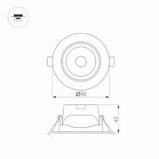 Встраиваемый светодиодный светильник Arlight LTD-Polar-Turn-R90-7W Day4000 032860 1