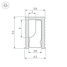 Профиль встраиваемый Arlight SL-Mini-6-H9-2000 Anod Black 044082 1