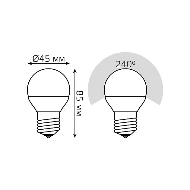 Лампа светодиодная Gauss E27 12W 6500K матовая 53232 фото 2