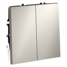 Выключатель встраиваемый Voltum S70 двухклавишный 10А, (кашемир) VLS020103 2