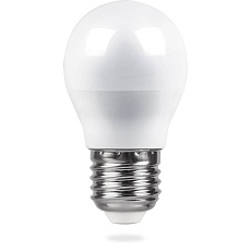 Лампа светодиодная Feron E27 5W 4000K Шар Матовая LB-38 25405 2