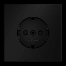 Накладка для розетки с заземлением и защитными шторками S70 (черный матовый) Voltum VLS000708 1