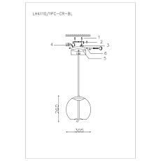Подвесной светодиодный светильник Lumien Hall Avila LH4110/1PC-CR-BL 1
