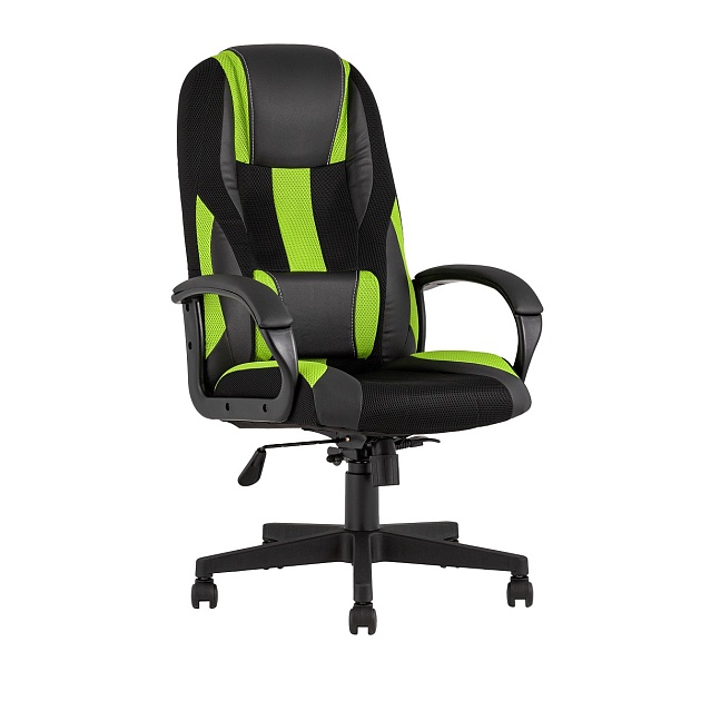 Игровое кресло TopChairs ST-Cyber 9 Green ткань/экокожа черный/зеленый ST-Cyber 9 GREEN фото 