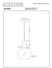 Подвесной светильник Lucide Julius 34438/28/61 1