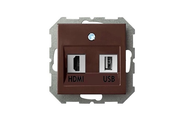 Розетка HDMI/USB Liregus Epsilon коричневый 28-156 фото 2