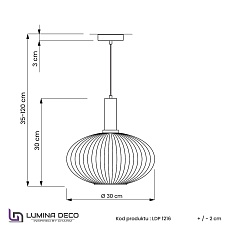 Подвесной светильник Lumina Deco Floril LDP 1216-1 WT+BK 1
