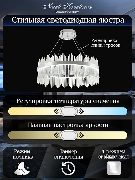 Подвесной светодиодный светильник Natali Kovaltseva Smart Нимбы Led Lamps 81263 фото 3