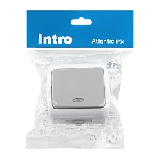 Выключатель одноклавишный ЭРА Intro Atlantic 10AX 250V с подсветкой 5-102-03 Б0050941 1
