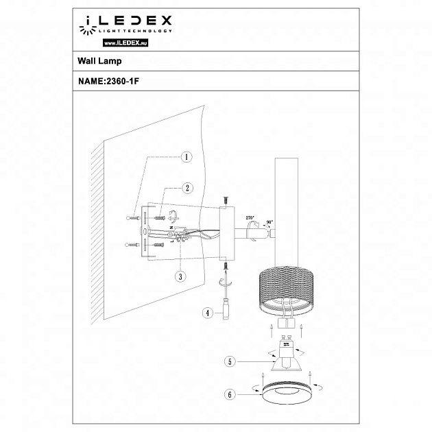 Спот iLedex Delta 2360-1 BK+WH Фото № 2