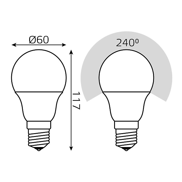 Лампа светодиодная Gauss E27 13W 4100K матовая 202502213 фото 2