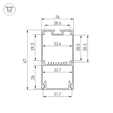 Профиль Arlight Line-S-3667-3000 Anod 042902 1