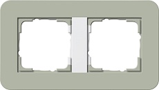 Рамка 2-постовая Gira E3 серо-зеленый/белый глянцевый 0212415