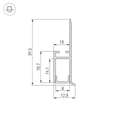 Профиль встраиваемый Arlight Wall-Fantom-Bent-W10-Side-2000 Anod 043694 1