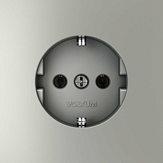 Розетка встраиваемая Voltum S70 с заземлением 16А, (сталь) VLS040105