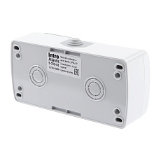 Блок розетка-выключатель двухклавишный ЭРА Intro Atlantic IP54 16/10A 250V с крышкой 5-702-03 Б0050948 2