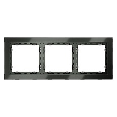 Рамка стеклянная Voltum S70 на 3 поста, (титан, стекло) VLS110306 3