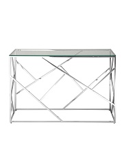 Консоль Stool Group АРТ ДЕКО 120х40 прозрачное стекло сталь серебро ECST-015 (120x40) 3