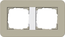 Рамка 2-постовая Gira E3 серо-бежевый/белый глянцевый 0212418