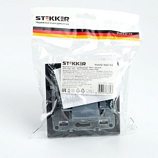 Выключатель трехклавишный Stekker Эрна черный PSW10-9007-03 39924 1