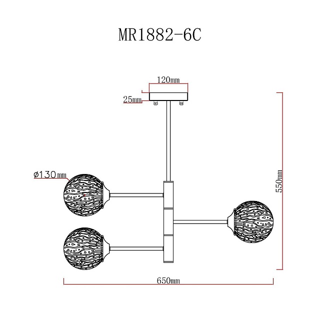 Потолочная люстра MyFar Camilla MR1882-6C Фото № 2