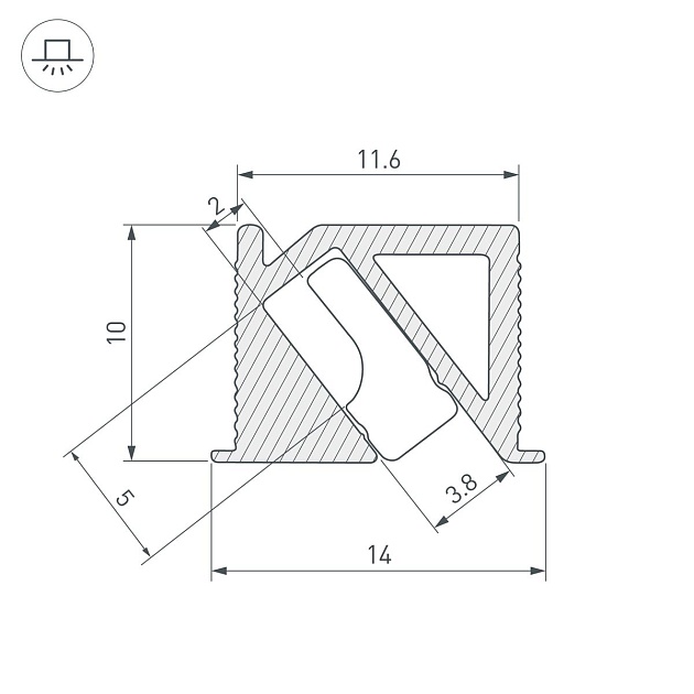 Профиль встраиваемый Arlight SL-Bevel-H10-F14-2000 Anod Black 044084 фото 2