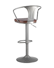 Барный стул Tolix Arms Soft серебристый регулируемый F2535L GREY 7083+PU7002 3