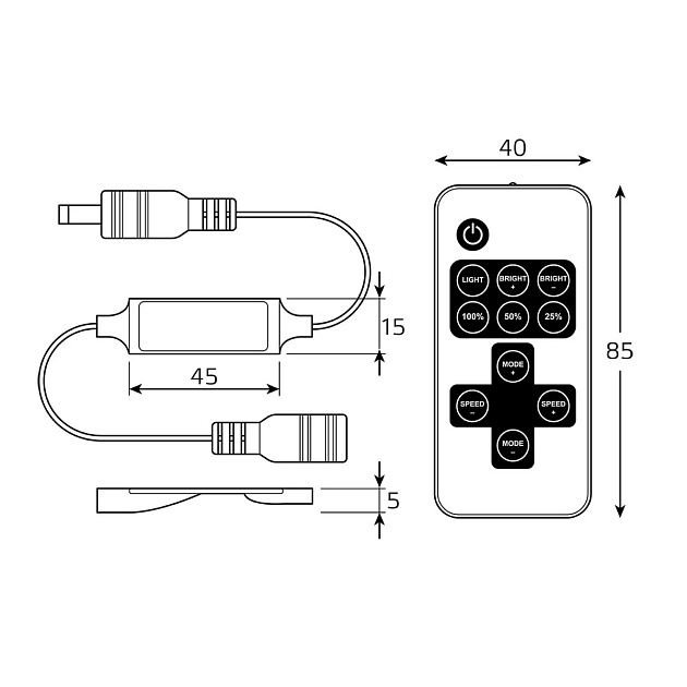 Диммер для светодиодной ленты Gauss LED 12V 72W BT600 фото 2