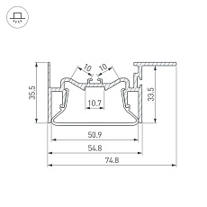 Профиль Arlight Foled-50-Ceil-Side-2000 035770 1