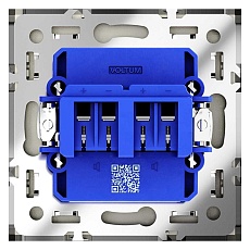 Розетка акустическая встраиваемая Voltum S70 4-местная, (сталь) VLS060305 4
