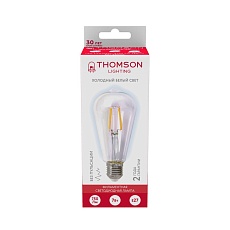 Лампа светодиодная филаментная Thomson E27 7W 6500K прямосторонняя трубчатая прозрачная TH-B2341 3